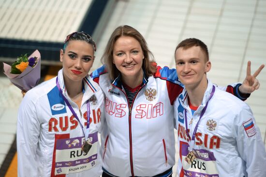 Синхронное плавание. Третий этап Мировой серии. Смешанный дуэт. Техническая программа