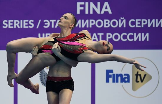 Синхронное плавание. Третий этап Мировой серии. Смешанный дуэт. Техническая программа