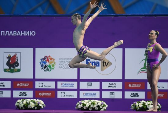 Синхронное плавание. Третий этап Мировой серии. Смешанный дуэт. Произвольная программа