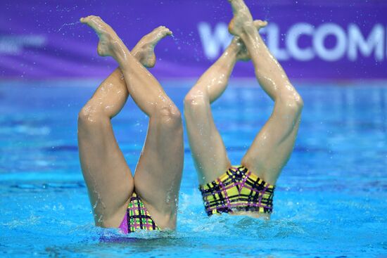 Синхронное плавание. Третий этап Мировой серии. Смешанный дуэт. Произвольная программа