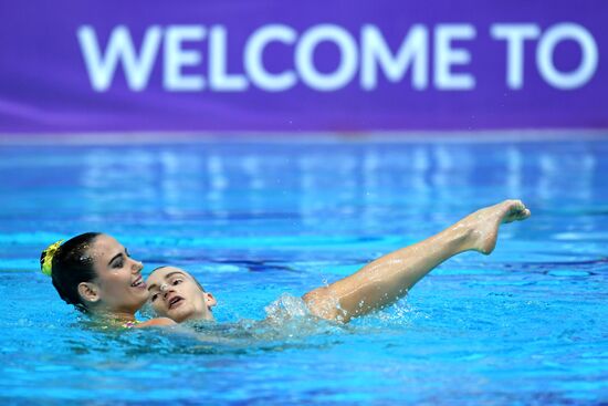 Синхронное плавание. Третий этап Мировой серии. Смешанный дуэт. Произвольная программа