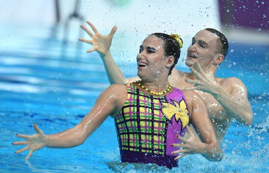 Синхронное плавание. Третий этап Мировой серии. Смешанный дуэт. Произвольная программа