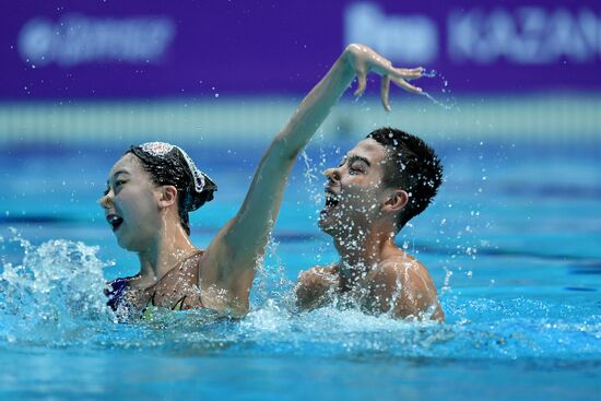 Синхронное плавание. Третий этап Мировой серии. Смешанный дуэт. Произвольная программа