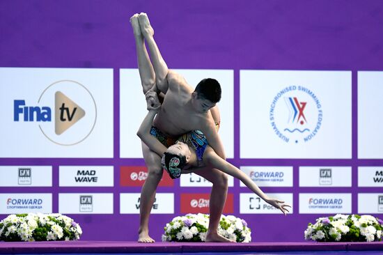 Синхронное плавание. Третий этап Мировой серии. Смешанный дуэт. Произвольная программа