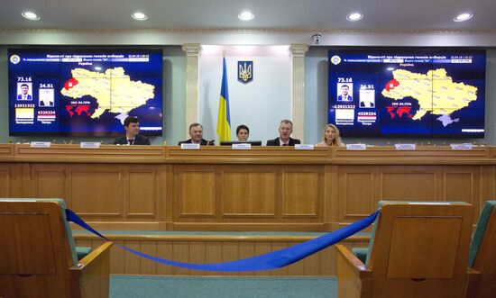 Брифинг главы ЦИК Украины по результатам выборов