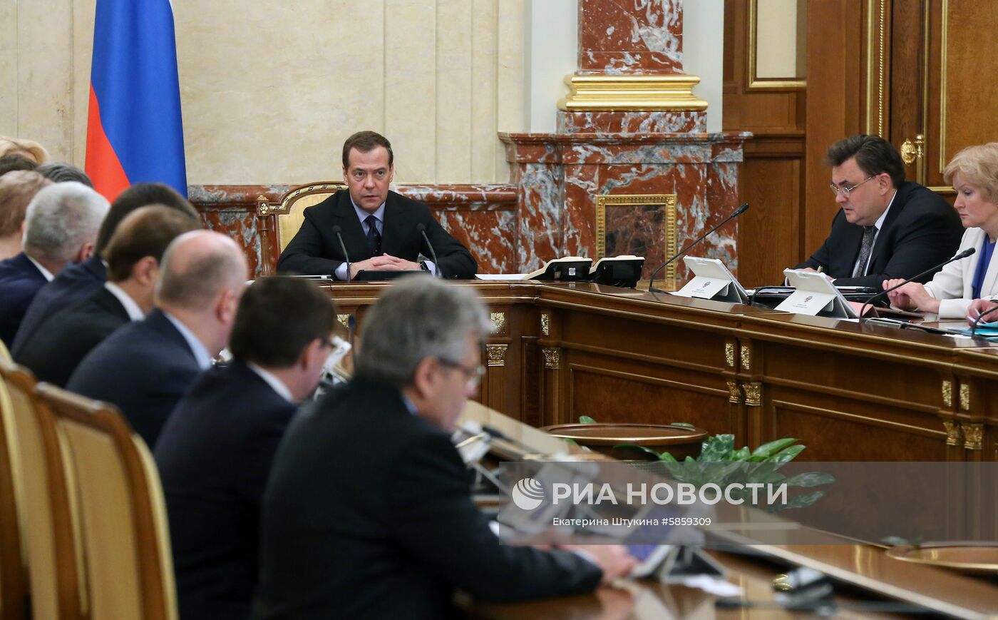 Премьер-министр РФ Д. Медведев провел заседание правительства РФ