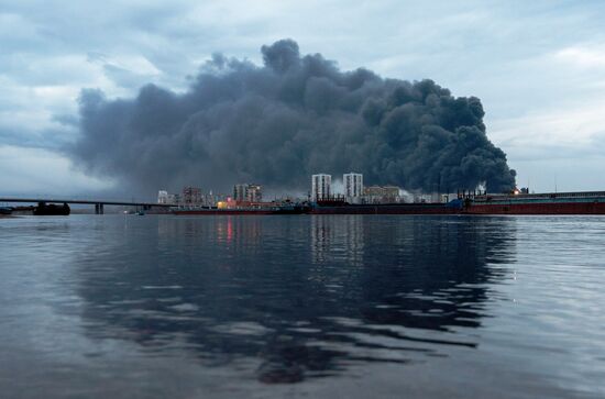 Пожар на заводе "Красмаш" в Красноярске