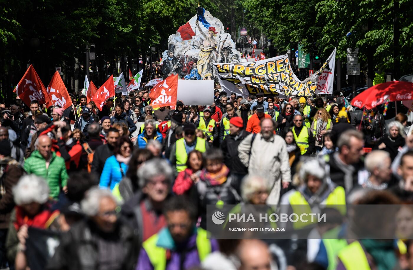 Акция протеста "жёлтых жилетов" во Франции