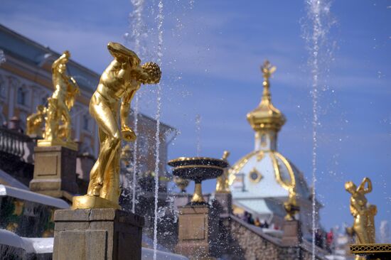 В Петергофе начался сезон фонтанов