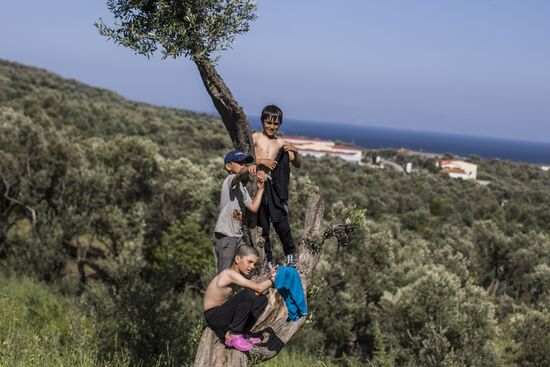 Лагерь беженцев "Мориа" в Греции