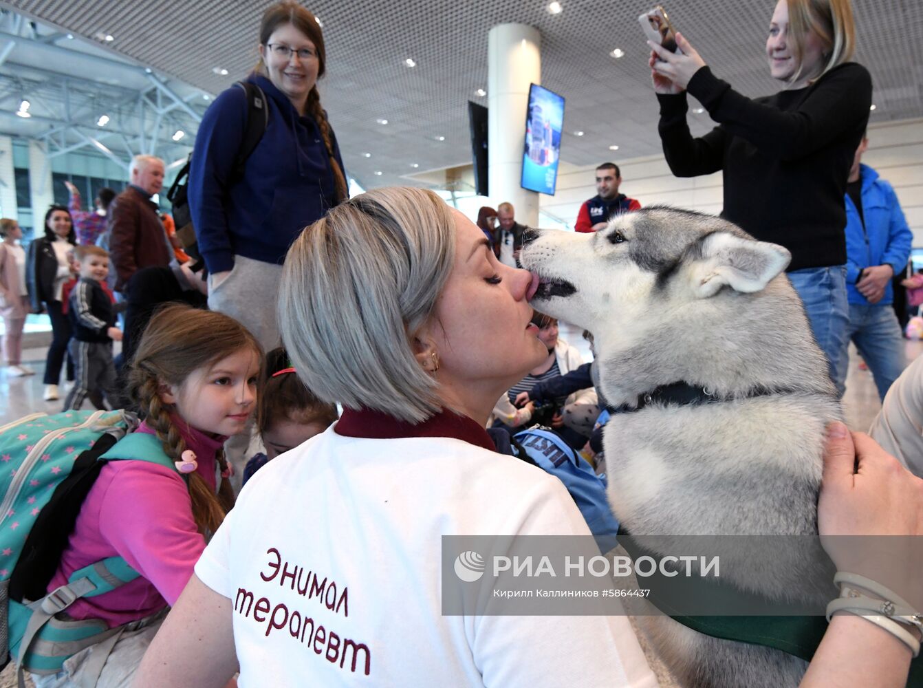 Акция "Обними друга перед полетом" в Домодедово
