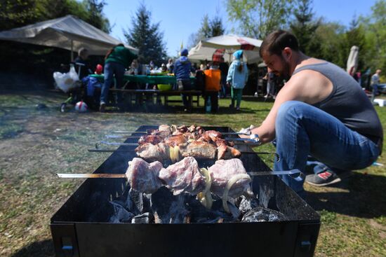 Отдых горожан в парках Москвы 