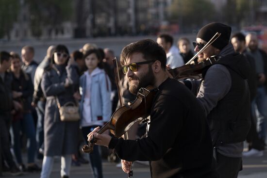 Отдых горожан в парках Москвы 