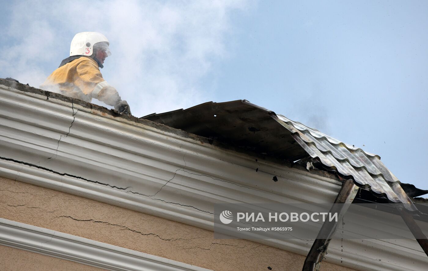 Пожар в здании русской школы в Сухуме