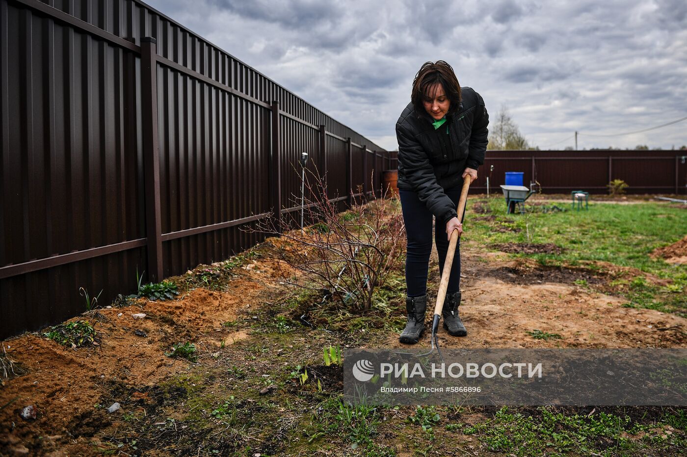 Москвичи на дачных участках в выходные дни