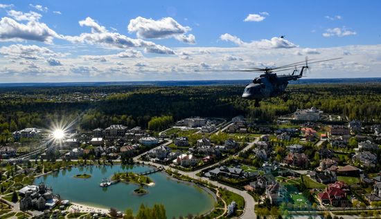 Репетиция воздушной части парада Победы в Москве
