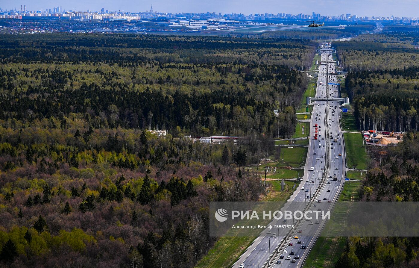 Репетиция воздушной части парада Победы в Москве