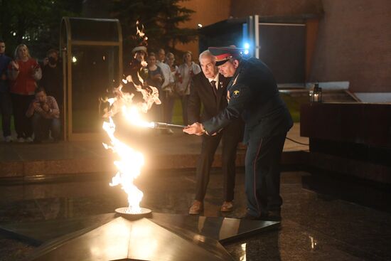 Профилактика горелки Вечного огня в Александровском саду