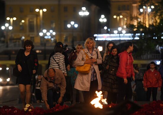 Профилактика горелки Вечного огня в Александровском саду
