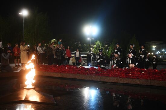 Профилактика горелки Вечного огня в Александровском саду