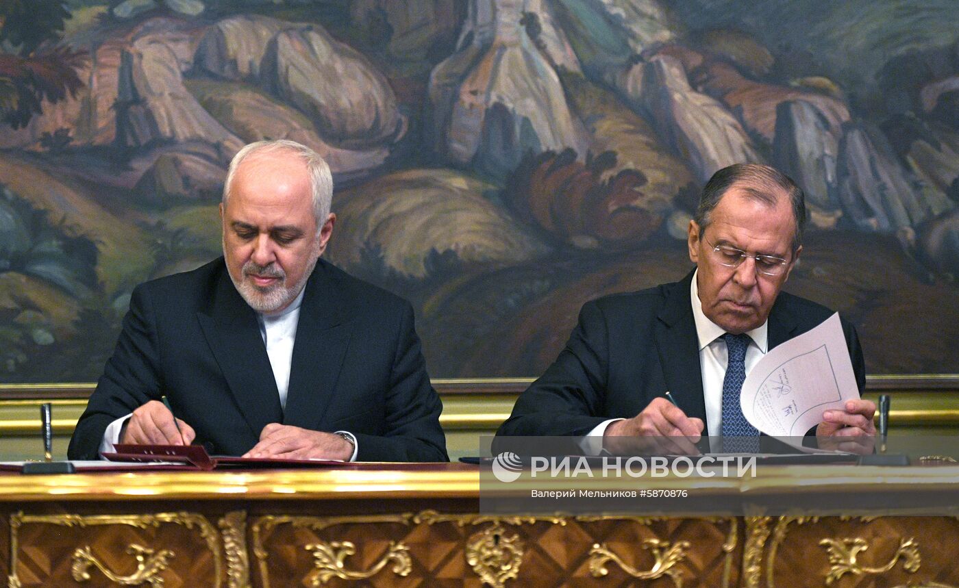 Встреча глав МИД РФ и Ирана С. Лаврова и М. Д. Зарифа