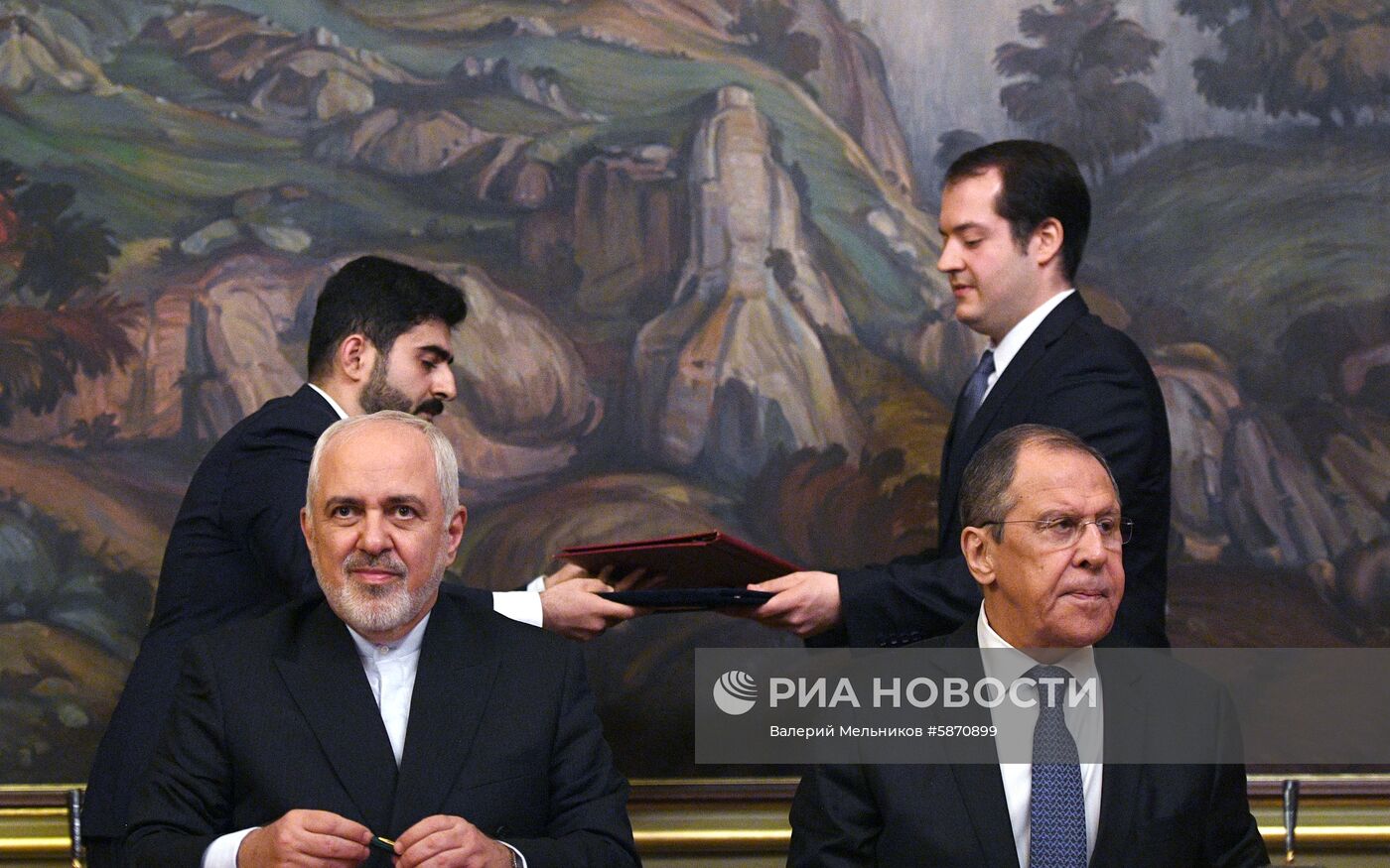 Встреча глав МИД РФ и Ирана С. Лаврова и М. Д. Зарифа