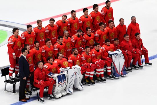 Хоккей. Чемпионат мира. Тренировка сборной России