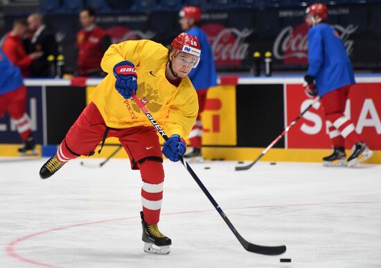 Хоккей. Чемпионат мира. Тренировка сборной России