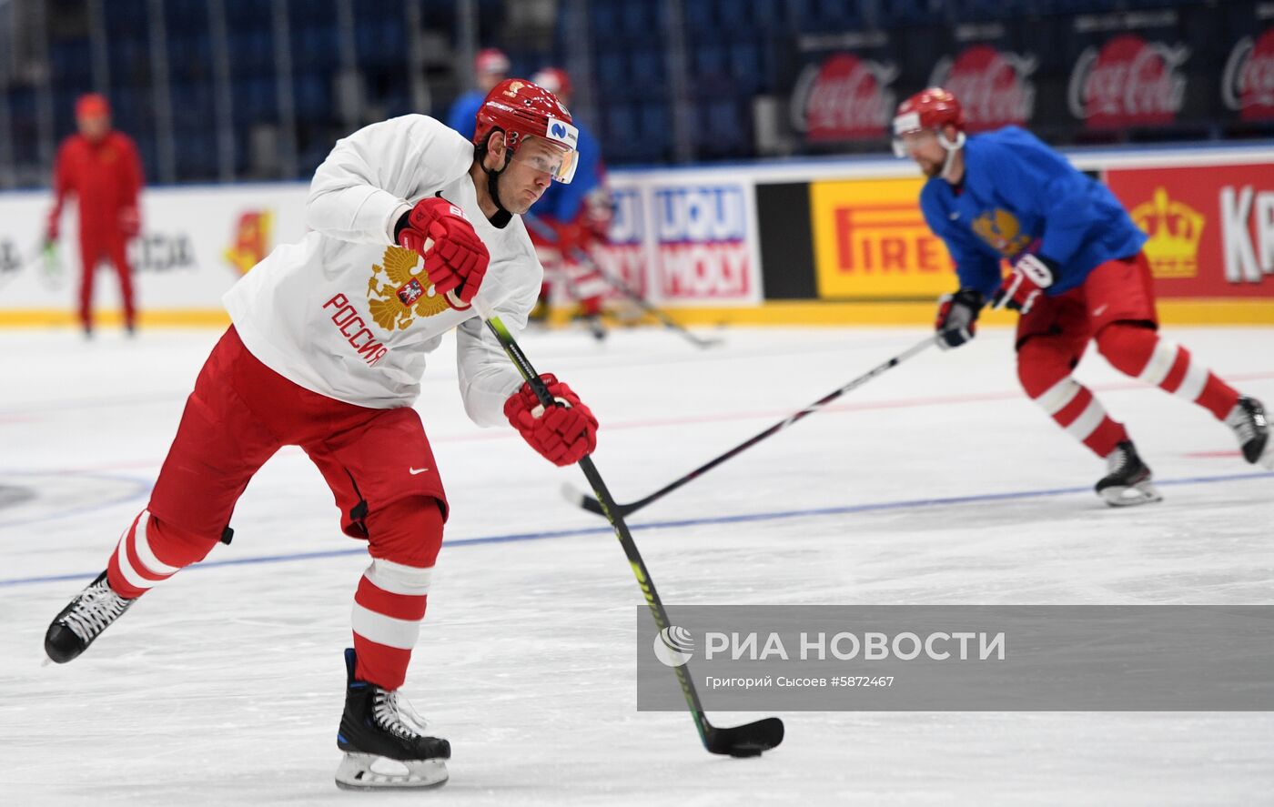 Хоккей. Чемпионат мира. Тренировка сборной России