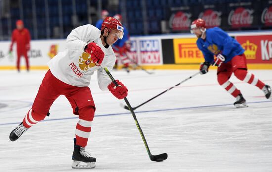 Хоккей. Чемпионат мира. Тренировка сборной России