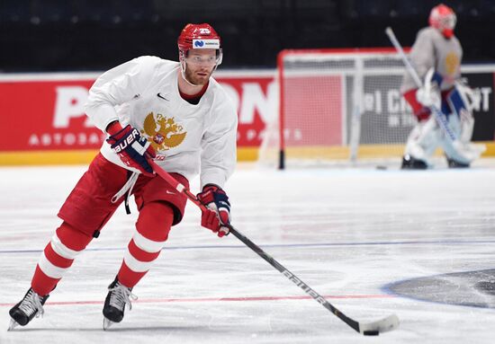 Хоккей. Чемпионат мира. Тренировка сборной России