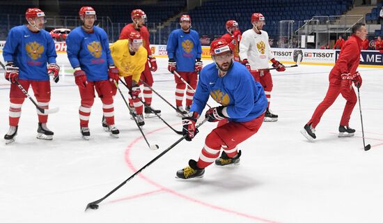 Хоккей. Чемпионат мира. Тренировка сборной России