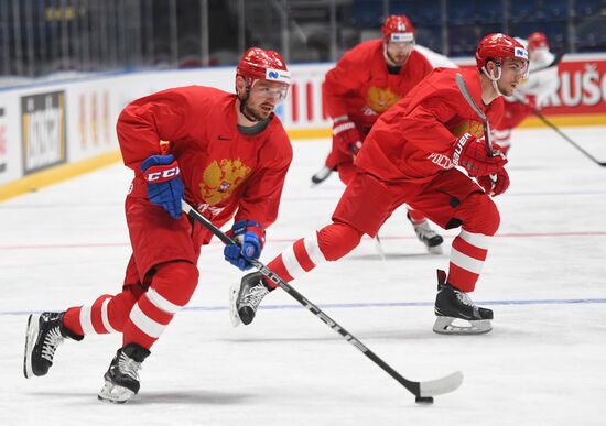 Хоккей. Чемпионат мира. Тренировка сборной России