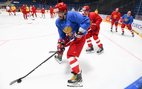 Хоккей. Чемпионат мира. Тренировка сборной России