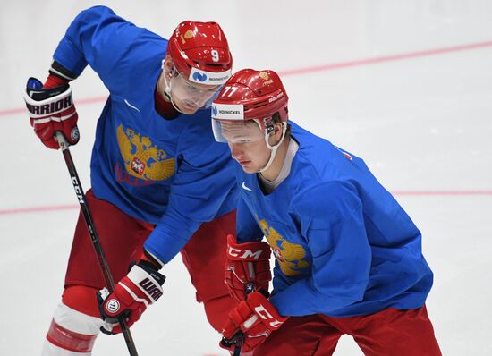 Хоккей. Чемпионат мира. Тренировка сборной России