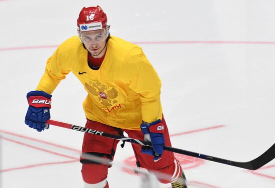 Хоккей. Чемпионат мира. Тренировка сборной России