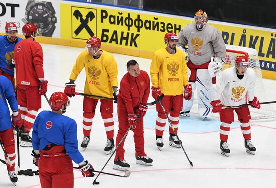 Хоккей. Чемпионат мира. Тренировка сборной России
