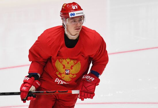 Хоккей. Чемпионат мира. Тренировка сборной России