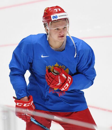 Хоккей. Чемпионат мира. Тренировка сборной России