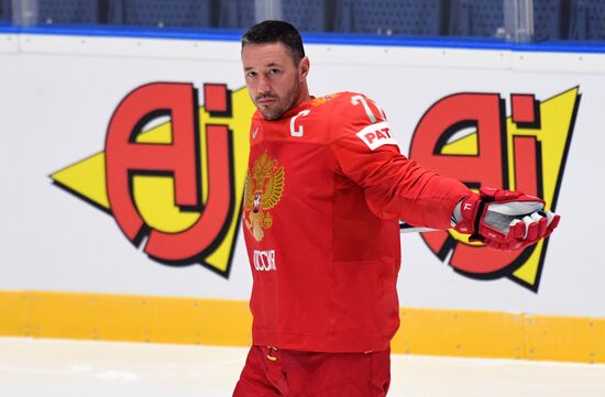 Хоккей. Чемпионат мира. Тренировка сборной России