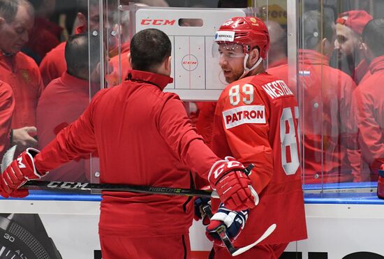 Хоккей. Чемпионат мира. Тренировка сборной России