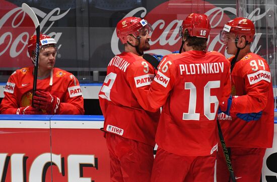 Хоккей. Чемпионат мира. Тренировка сборной России