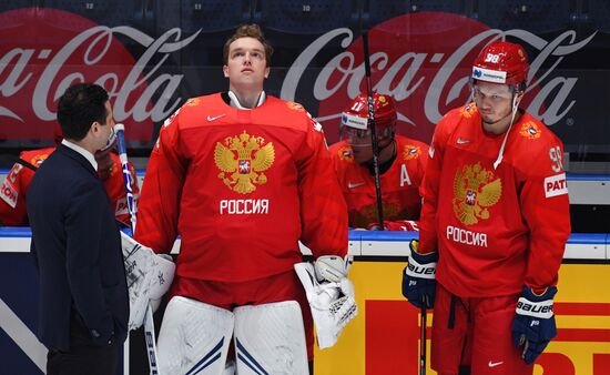 Хоккей. Чемпионат мира. Тренировка сборной России