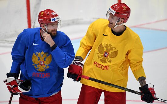 Хоккей. Чемпионат мира. Тренировка сборной России