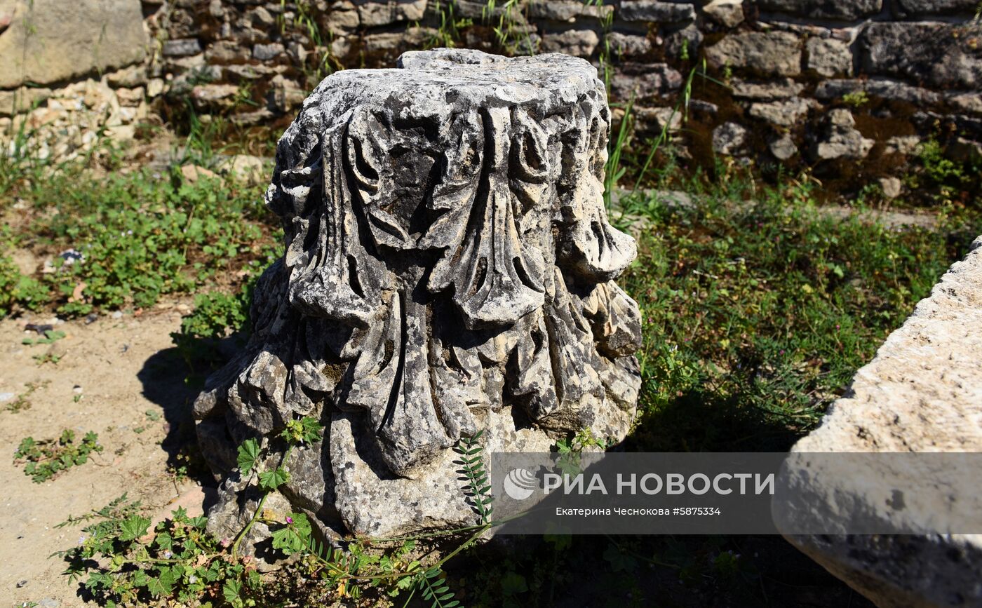 Корифинский ордер у колонны в античном Сиде. Место: Турция, Сиде. Автор: Екатерина Чеснокова/РИА Новости. Страны мира. Турция