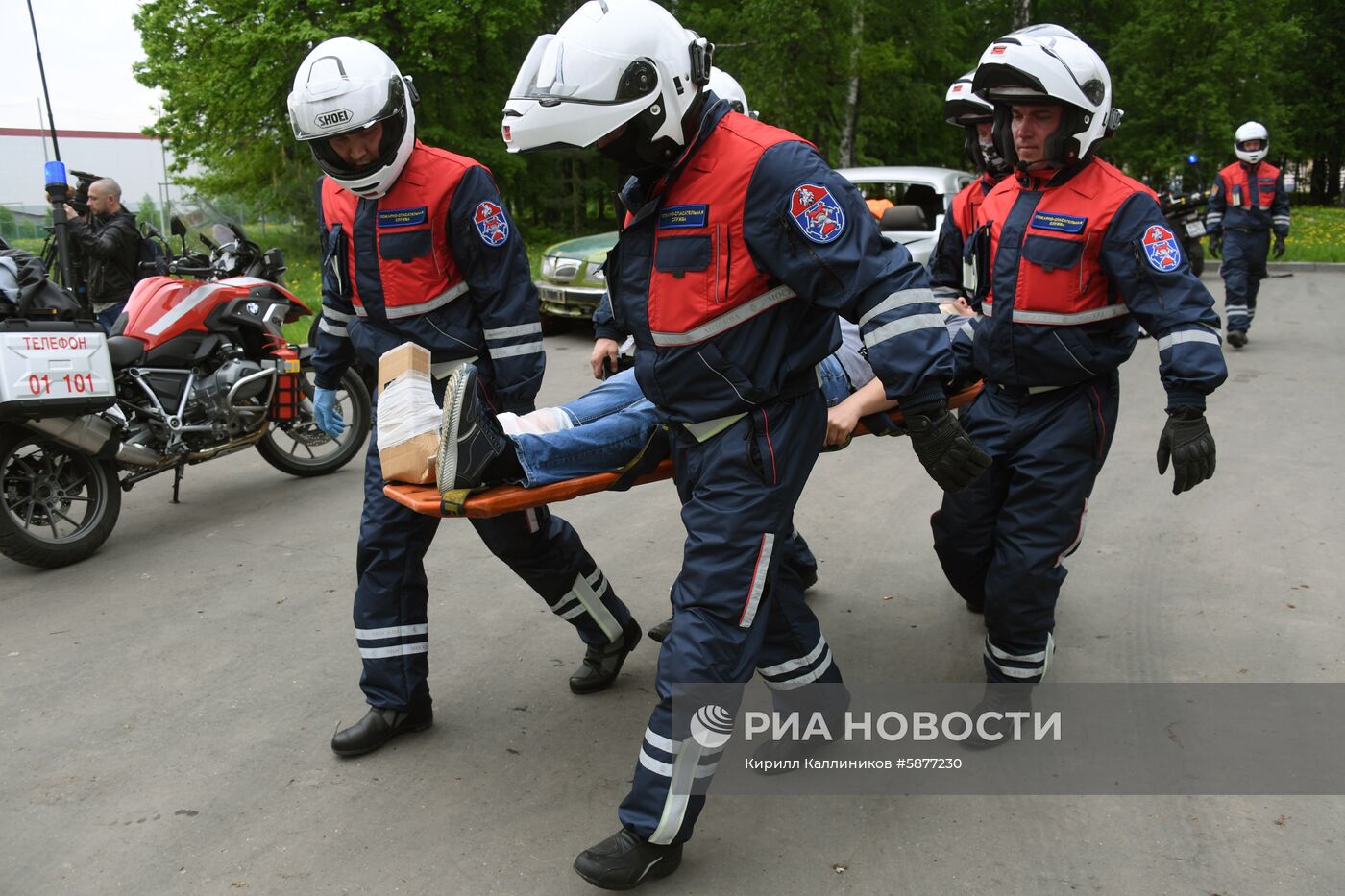 Учения мотоспасателей по устранению последствий ДТП 