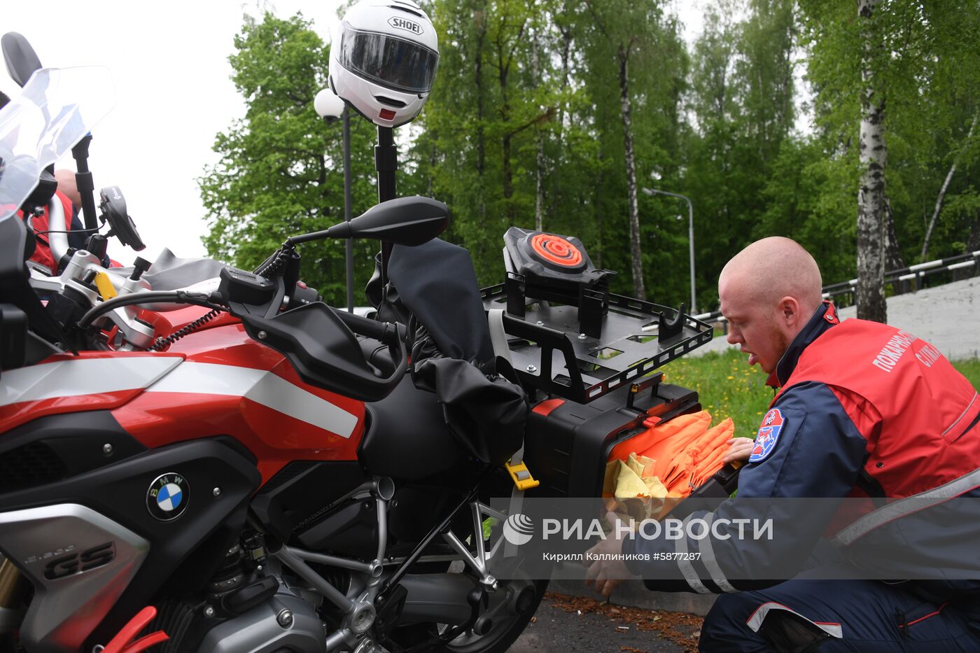 Учения мотоспасателей по устранению последствий ДТП