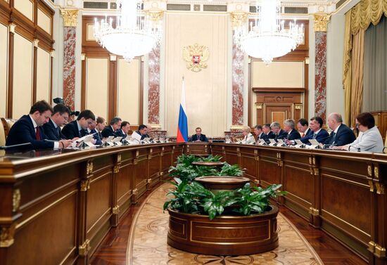 Премьер-министр РФ Д. Медведев провел заседание правительства РФ