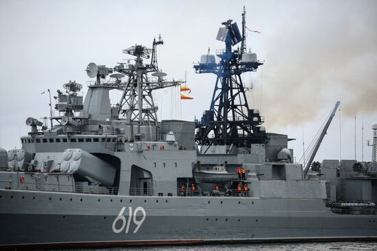 Торжественная встреча корабля "Североморск"