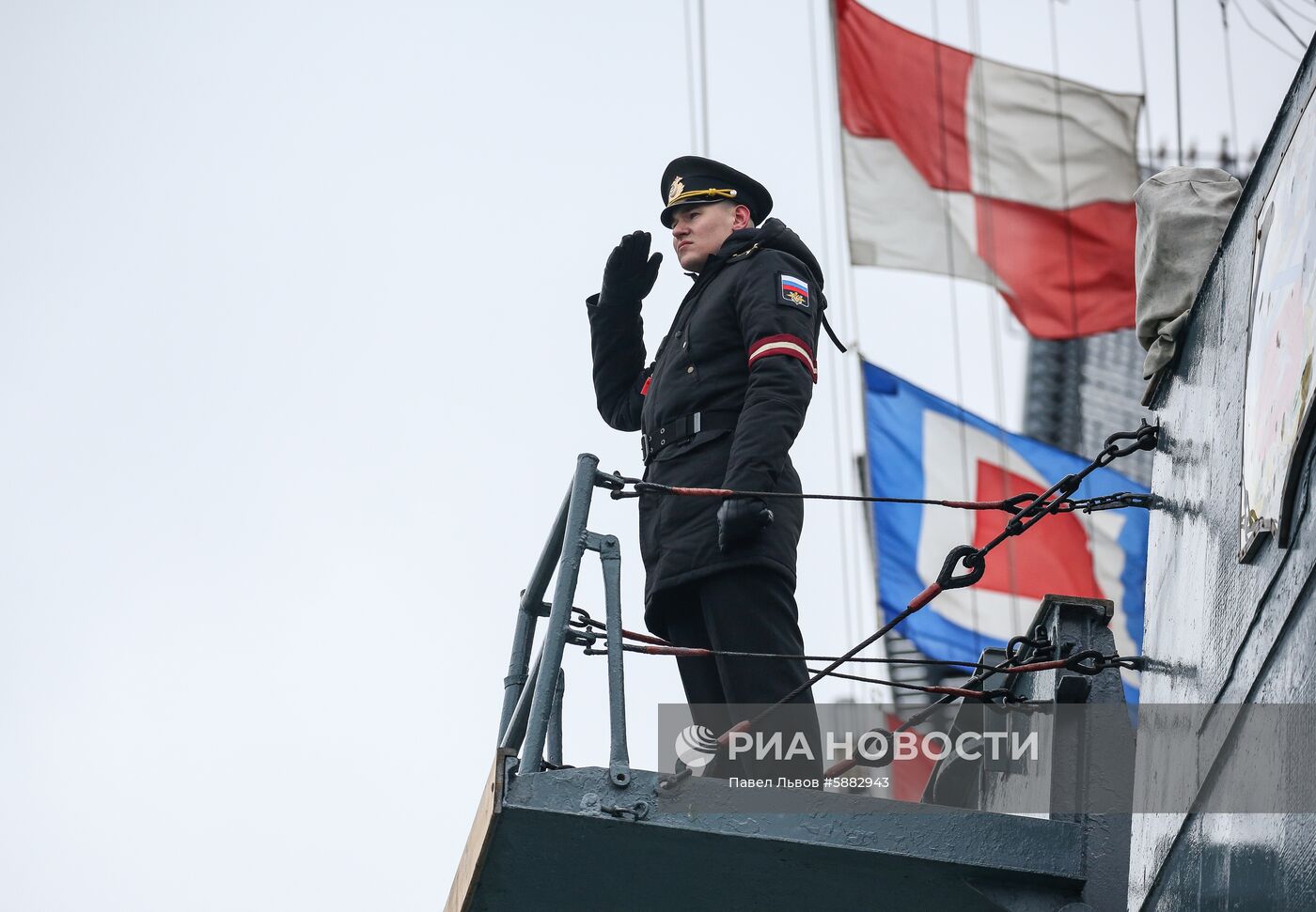 Торжественная встреча корабля "Североморск"